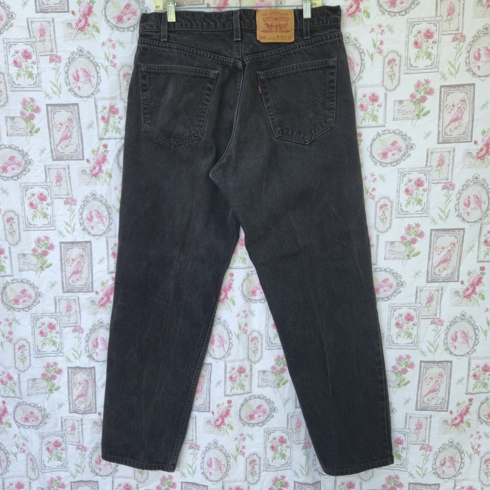 VTG 90s Levis 550 Mens Black Relaxed Fit Tapered Leg Jeans Made in USA 36x32